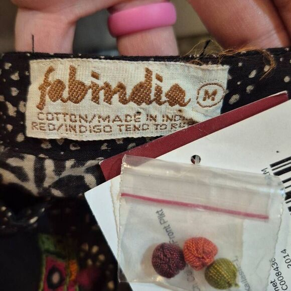 Fabindia Women's Black Cotton Kurta NEW - Picture 10 of 16